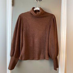 Brown Bell Sleeve Sweater